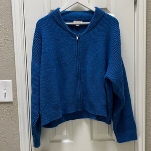 Sister Katie the elaina zip cardigan - cobalt Blue Zippered Sweater - large